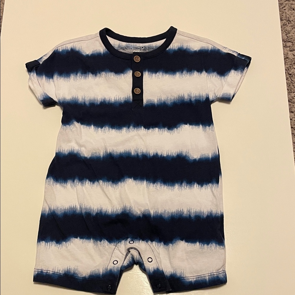 Old Navy Toddler Boy 18-24 months Blue & White Striped Baby Romper